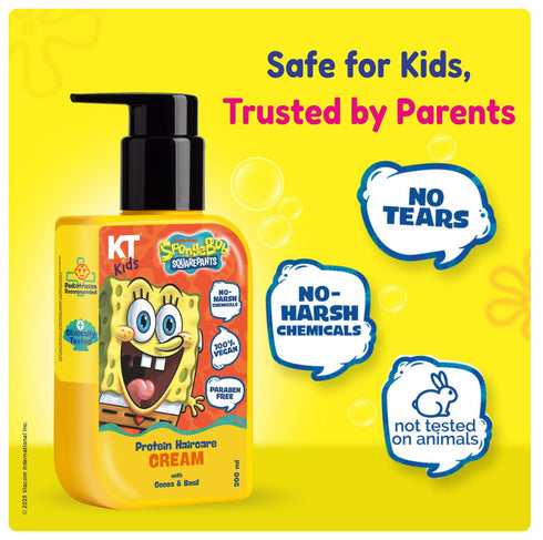 Kt Kids Gift Set Hair Care For Girls 8 12 Years Shampoo Conditioner Protein Cream Hair Serum Sun Protection Hair Spray Yellow Gift Bag FREE Keychain
