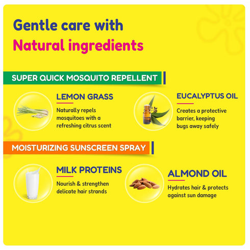 Kt Kids Outdoor Protection Combo Super Quick Mosquito Repellent Moisturizing Sunscreen Spray