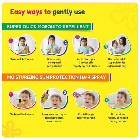 Kt Kids Outdoor Protection Combo Super Quick Mosquito Repellent Moisturizing Sunscreen Spray