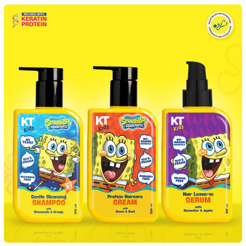 Kt Kids Haircare Trio Combo Gentle Cleansing Shampoo Boys Age 3 7years Conditioner Protein Haircare Cream Hair Leave In Serum