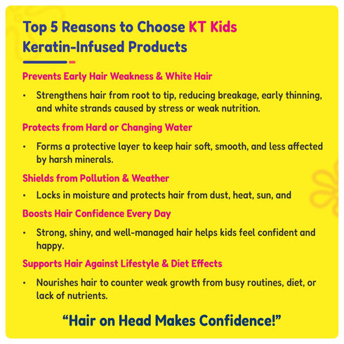 Kt Kids Haircare Trio Combo Gentle Cleansing Shampoo Girls Age 3 7 yrs Conditioner Protein Haircare Cream Hair Leave In Serum
