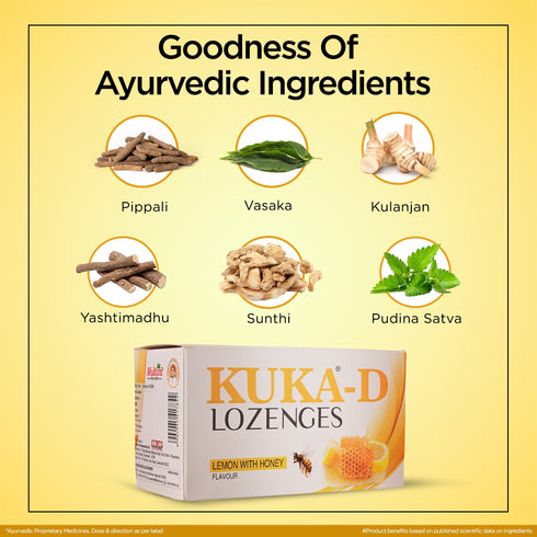 Multani Pharmaceuticals Limited Multani Kuka D Cough Lemon with Honey Lozenges For Sore Throat & nagging Cough