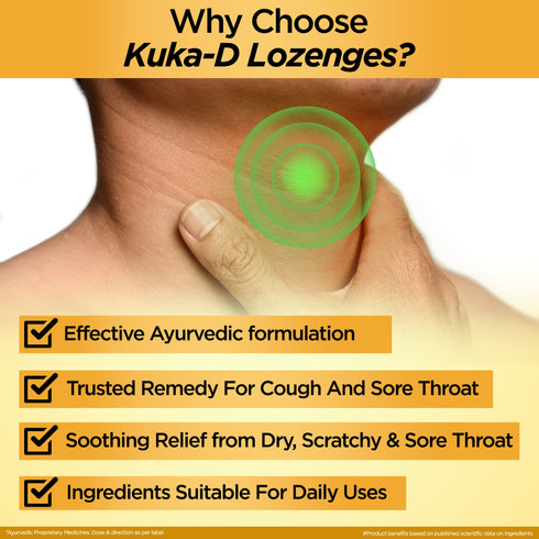 Multani Pharmaceuticals Limited Multani Kuka D Cough Lemon with Honey Lozenges For Sore Throat & nagging Cough