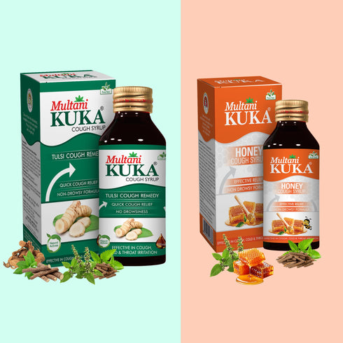 Multani Pharmaceuticals Limited Multani Tulsi Kuka Cough Syrup & Kuka Honey Cough Syrup Relief From All Types Of Cough & Cold For Sore Throat & Irritating Cough