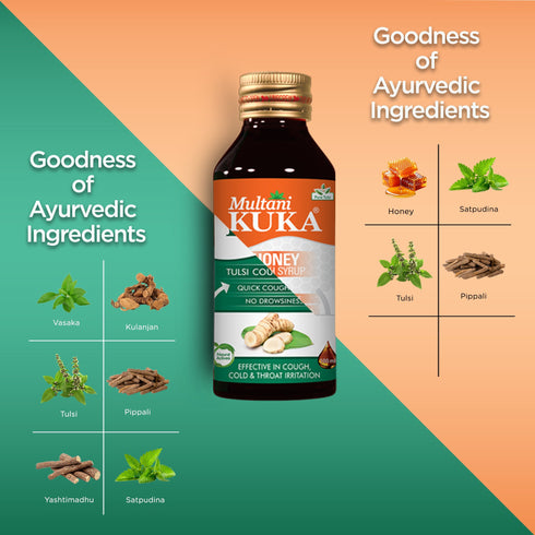 Multani Pharmaceuticals Limited Multani Tulsi Kuka Cough Syrup & Kuka Honey Cough Syrup Relief From All Types Of Cough & Cold For Sore Throat & Irritating Cough