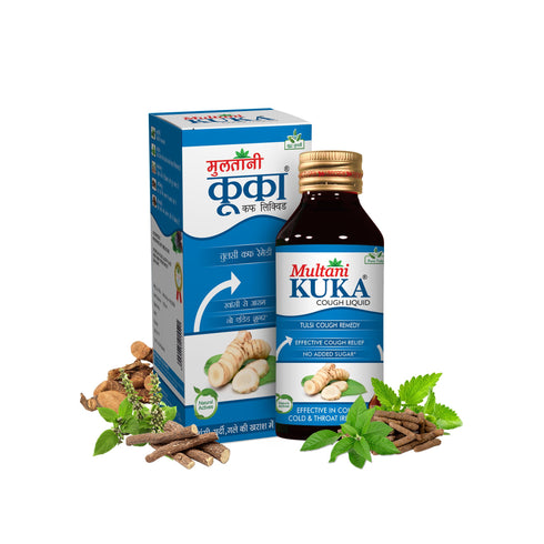Multani Pharmaceuticals Limited Multani Kuka Tulsi Cough Liquid Remedy Sugar Free Safe for Diabetics For Sore Throat & Irritating Cough