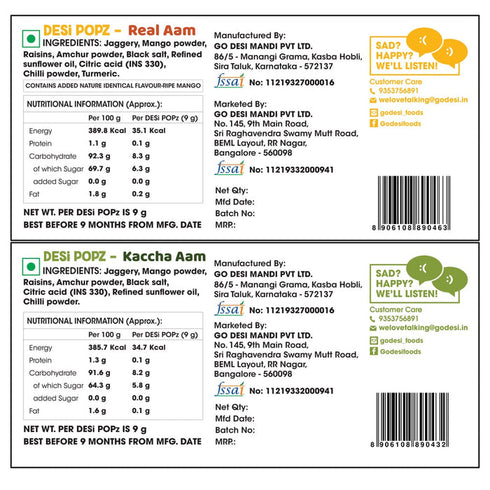 Go Desi Popz Aam Combo Real Aam and Kaacha Aam