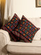 The India Craft House Kashida Pattu Woven Cushion Covers | Large