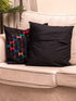 The India Craft House Kashida Pattu Woven Cushion Covers | Black Beauty