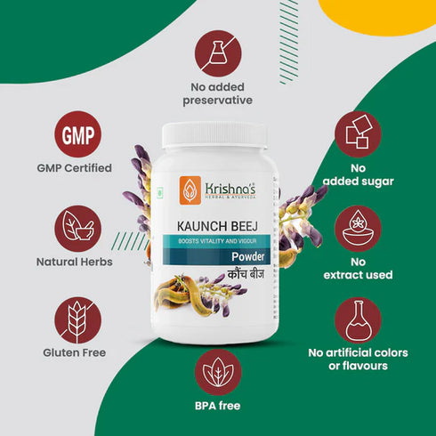 Krishna'S Herbal And Ayurveda Kaunch Beej Powder