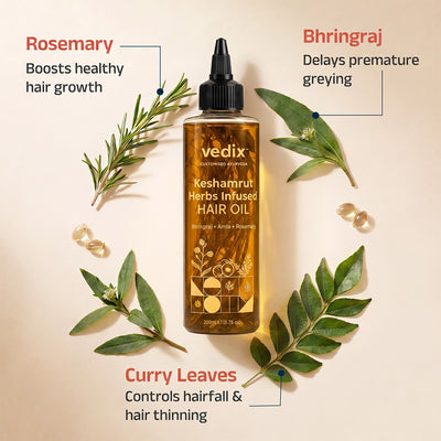Vedix Keshamrut Hair Oil With Bhringraj & Rosemary