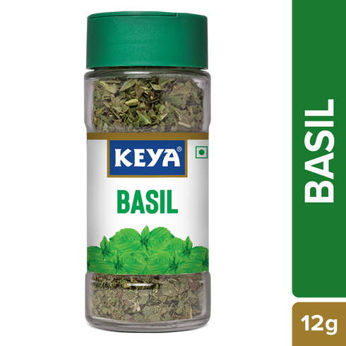 Keya Basil Freeze Dried Seasoning for Pasta Pizzas Soups and Salads Rich in Antioxidants & Supports Digestion No Artificial Flavours or Colours