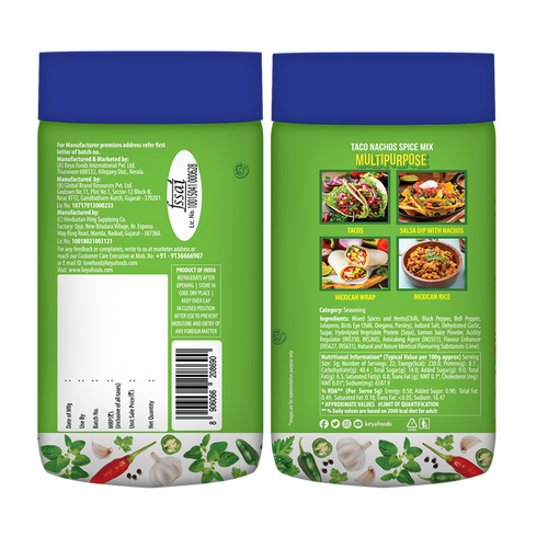 Keyafoods Keya Tacos Nachos Spice Mix