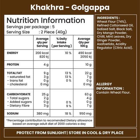 Jabsons Foods Golgappa Khakhra