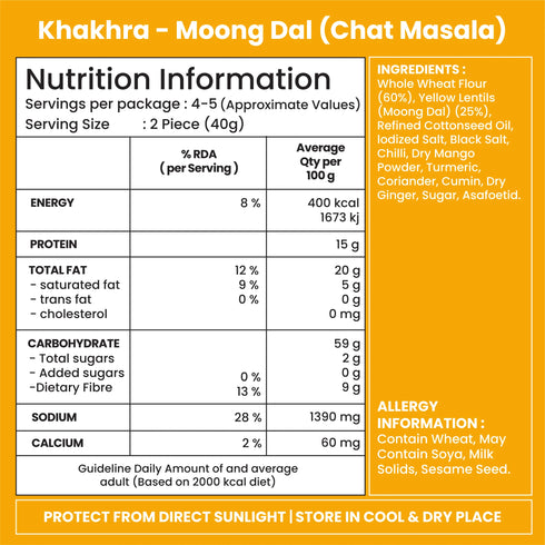 Jabsons Foods Moong Dal Khakhra