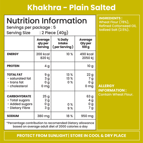 Jabsons Foods Salted Khakhra