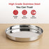 Vinod Stainless Steel Khumcha Thali Set of 2 30 cm Lunch and Dinner Plate High Grade Stainless Steel Mirror Finish Tough and Durable