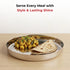 Vinod Stainless Steel Khumcha Thali Set of 2 30 cm Lunch and Dinner Plate High Grade Stainless Steel Mirror Finish Tough and Durable