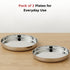 Vinod Stainless Steel Khumcha Thali Set of 2 30 cm Lunch and Dinner Plate High Grade Stainless Steel Mirror Finish Tough and Durable