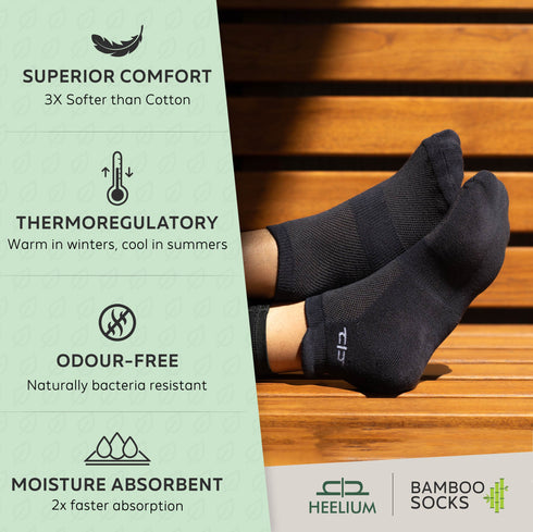 Heelium Bamboo Kids Ankle Socks - 3 Pairs