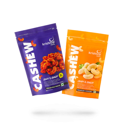 Krishival Popular Cashews 250g + Chilli Cashews 250g