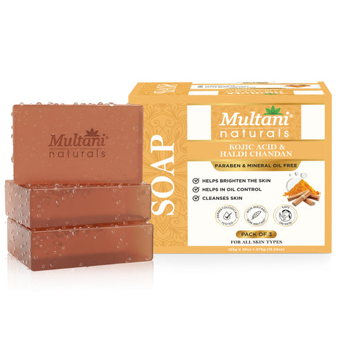 Multani Pharmaceuticals Limited Multani Naturals 1 kojic acid & haldi chandan soap Helps from acn & sun damage Dermatologically Tested Suitable for All Skin Type