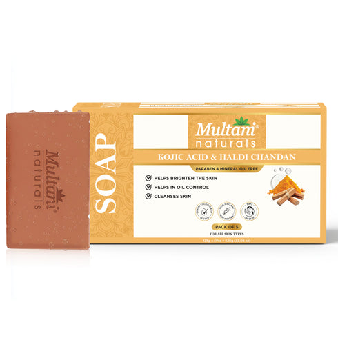 Multani Pharmaceuticals Limited Multani Naturals 1 kojic acid & haldi chandan soap Helps from acn & sun damage Dermatologically Tested Suitable for All Skin Type