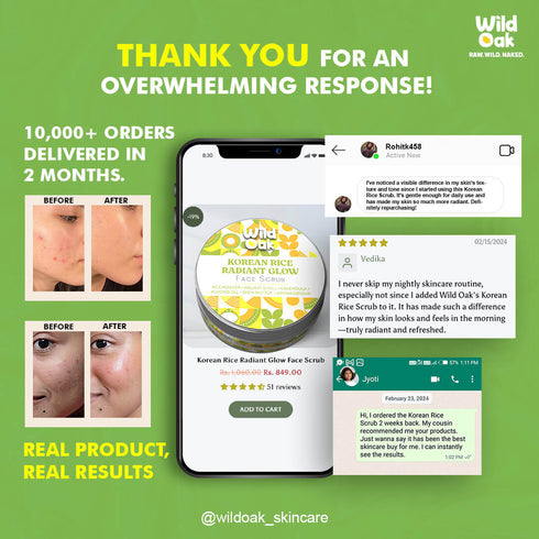 Wild Oak Korean Rice Face Scrub For Glass Skin
