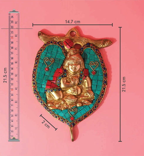 Samskara Home Krishna On Leaf Mosaic