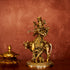 CREATUNIQ Krishna with Cow Brass Statue with Antique Polish