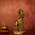CREATUNIQ Krishna with Cow Brass Statue with Antique Polish