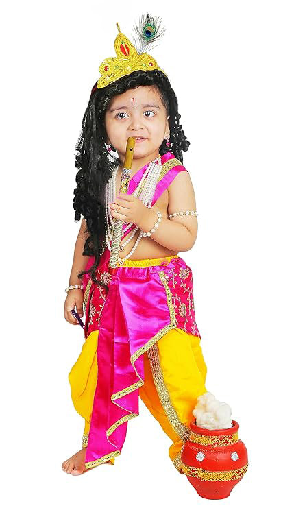 Krishna Costume with Dhoti Dupatta Mukut Flute