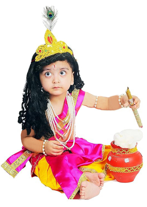 Krishna Costume with Dhoti Dupatta Mukut Flute