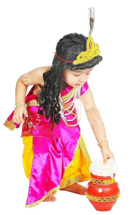 Krishna Costume with Dhoti Dupatta Mukut Flute