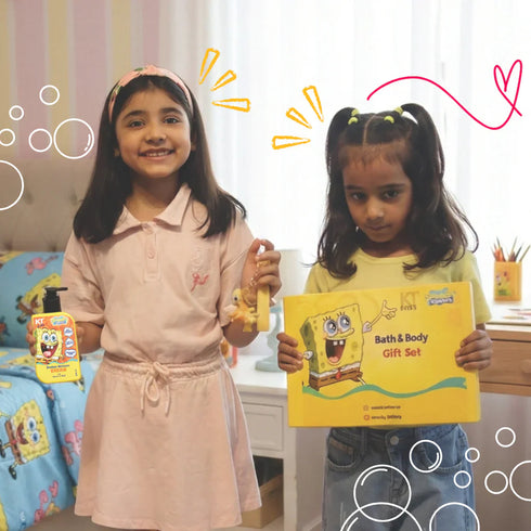 Kt Kids Gift Set Hair Care For Girls 8 12 Years Shampoo Conditioner Protein Cream Hair Serum Sun Protection Hair Spray Yellow Gift Bag FREE Keychain