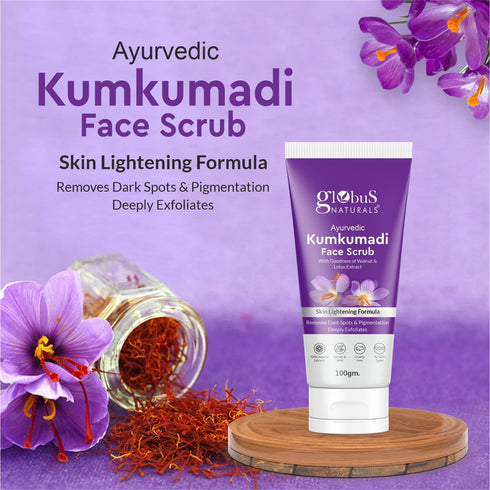 Globus Naturals Ayurvedic Kumkumadi Skin Lightening Face Scrub Suitable For All Skin Types