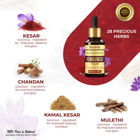 Kumkumadi Tailam for Face - 28 Ingredients - 10 ml