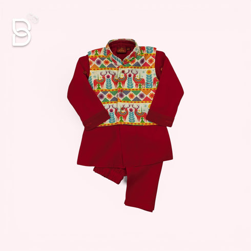 Bachpan kids wear Kurta Pyjamas Red