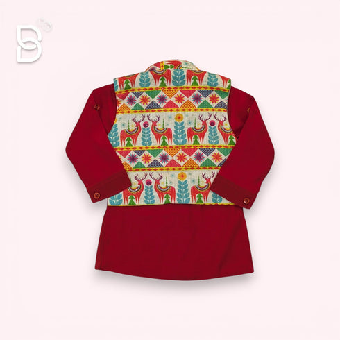 Bachpan kids wear Kurta Pyjamas Red