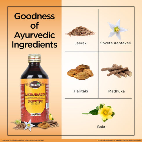 Multani Pharmaceuticals Limited Multani Ayurvedic Laksmanarista Syrup Beneficial In Delayed & Irregular Periods