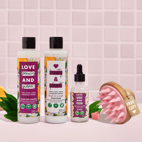 Love Beauty And Planet Split-end Control Hair care combo + Scalp Massager