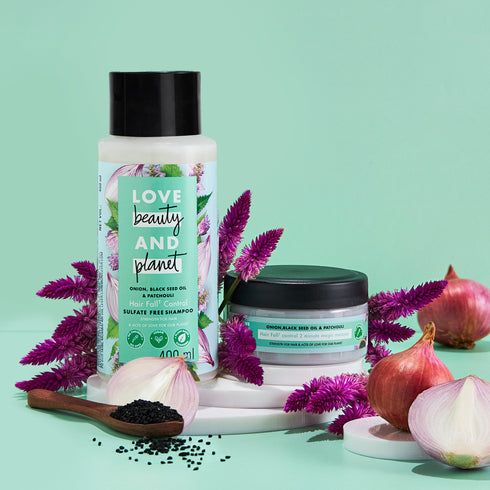 Love Beauty And Planet Onion, Black Seed and Patchouli Shampoo + Hair Mask
