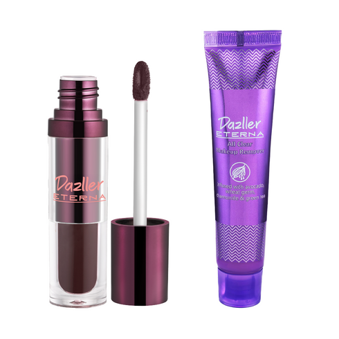 Dazller Cosmetics Eterna Combo Pack: Long Stay Lip Colour + All Clear Makeup Remover