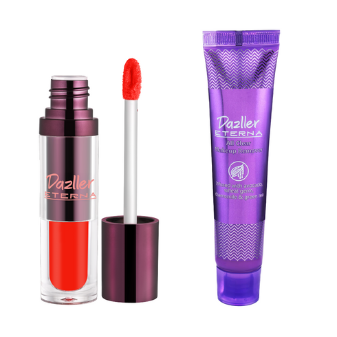 Dazller Cosmetics Eterna Combo Pack: Long Stay Lip Colour + All Clear Makeup Remover