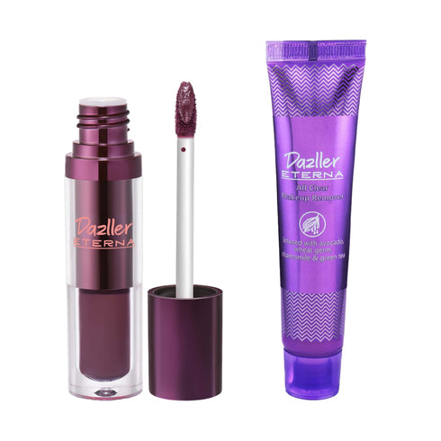 Dazller Cosmetics Eterna Combo Pack: Long Stay Lip Colour + All Clear Makeup Remover