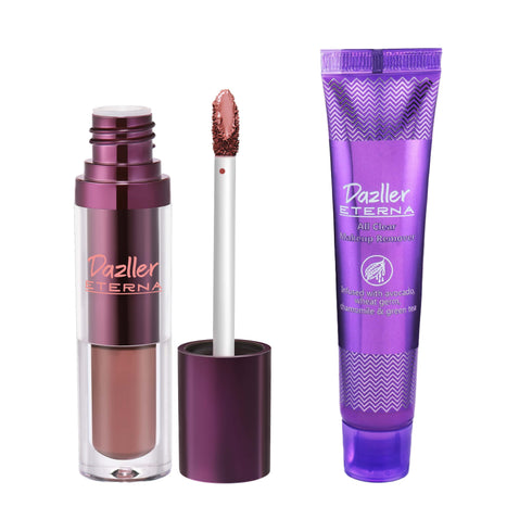 Dazller Cosmetics Eterna Combo Pack: Long Stay Lip Colour + All Clear Makeup Remover