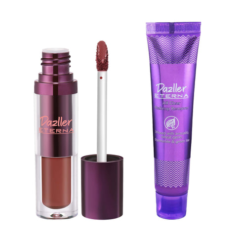 Dazller Cosmetics Eterna Combo Pack: Long Stay Lip Colour + All Clear Makeup Remover