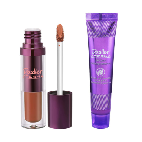 Dazller Cosmetics Eterna Combo Pack: Long Stay Lip Colour + All Clear Makeup Remover