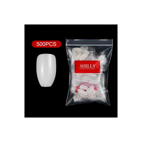 Shills Professional PKT 500pcs Short Ballet Nail Tips Natural