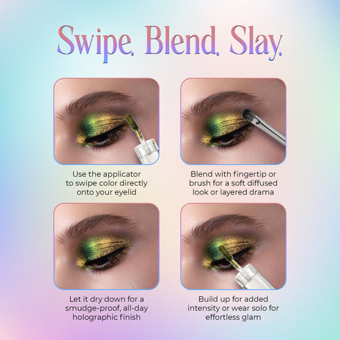 Colors Queen Multichrome Liquid Eyeshadow With Holographic Finish..